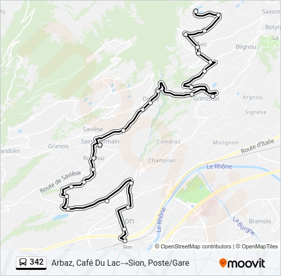 342 Bus Line Map