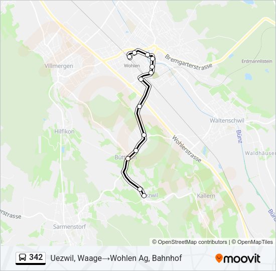 342 Bus Line Map