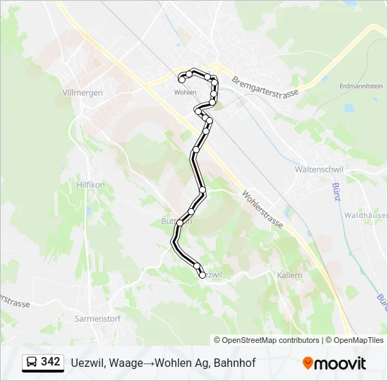 342 Bus Line Map