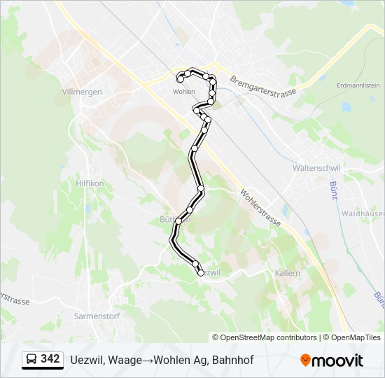 342 Bus Line Map