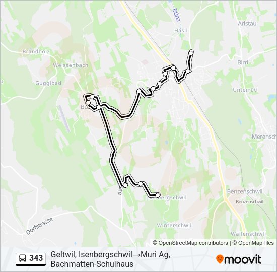 343 Bus Line Map