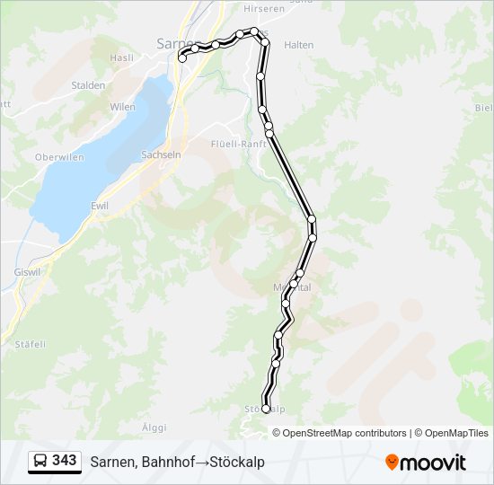 343 Bus Line Map