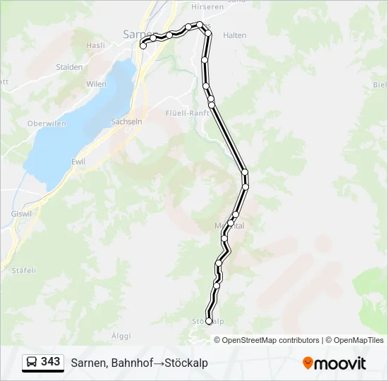343 Bus Line Map