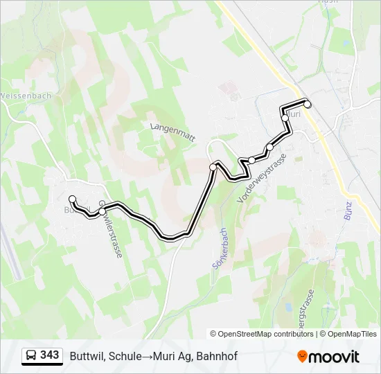 343 Bus Line Map