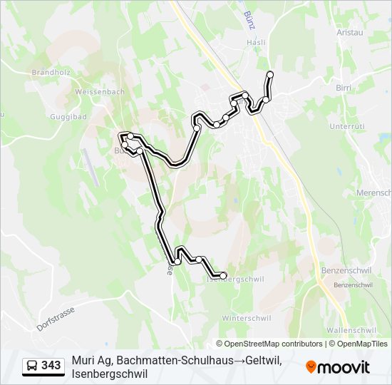 343 Bus Line Map