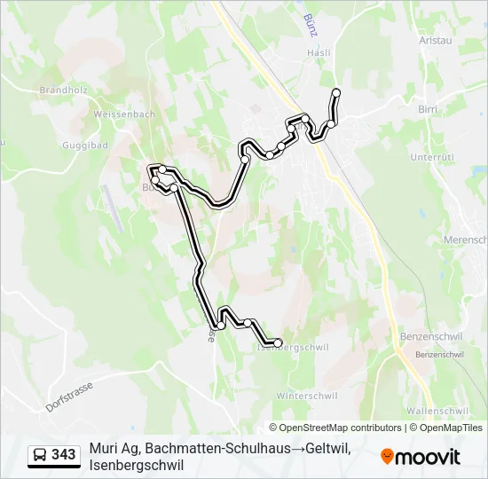 343 Bus Line Map