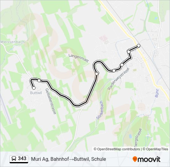 343 Bus Line Map