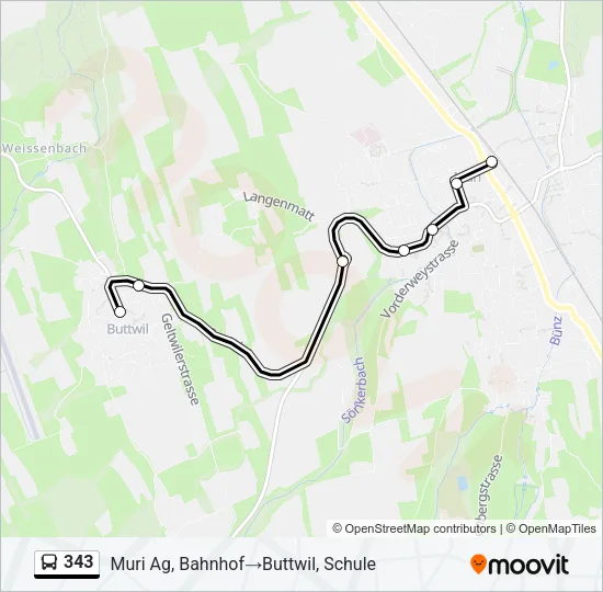 343 Bus Line Map