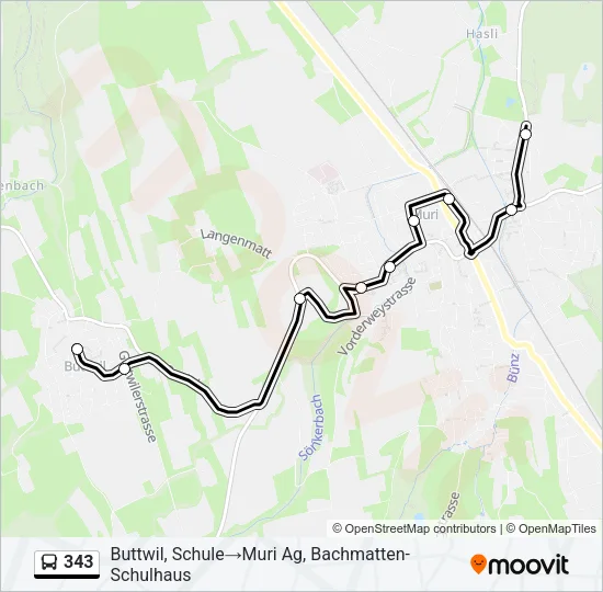 343 Bus Line Map