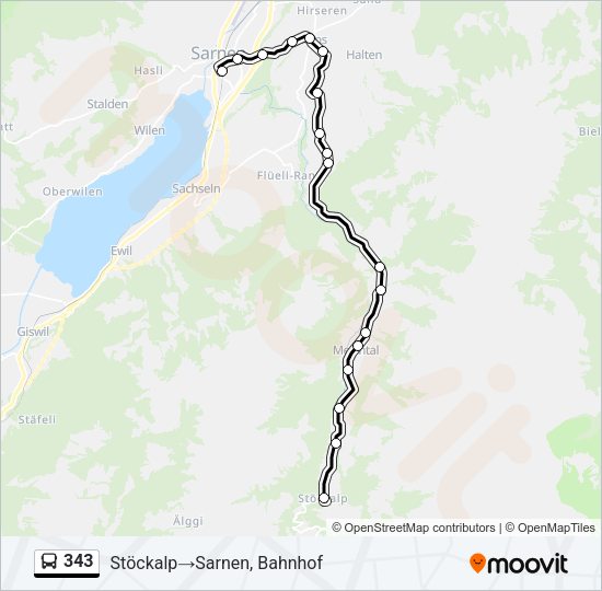 343 Bus Line Map