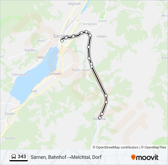 343 Bus Line Map