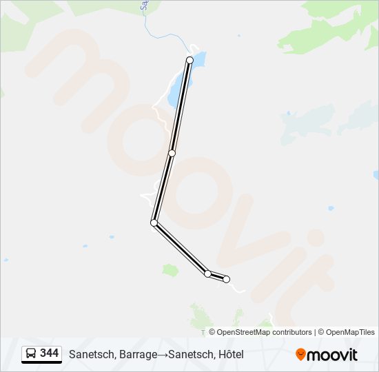 Plan de la ligne 344 de bus