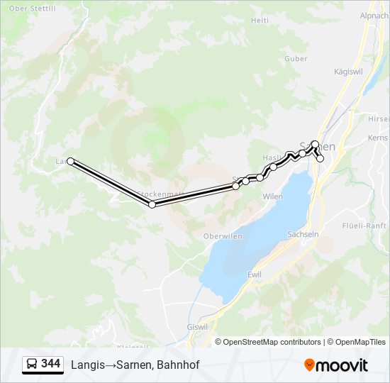 344 bus Line Map