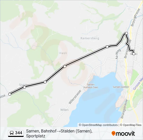 Plan de la ligne 344 de bus