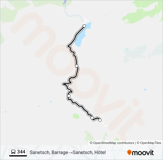Plan de la ligne 344 de bus