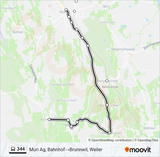 344 Bus Line Map
