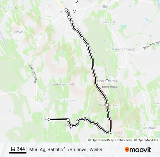 344 Bus Line Map