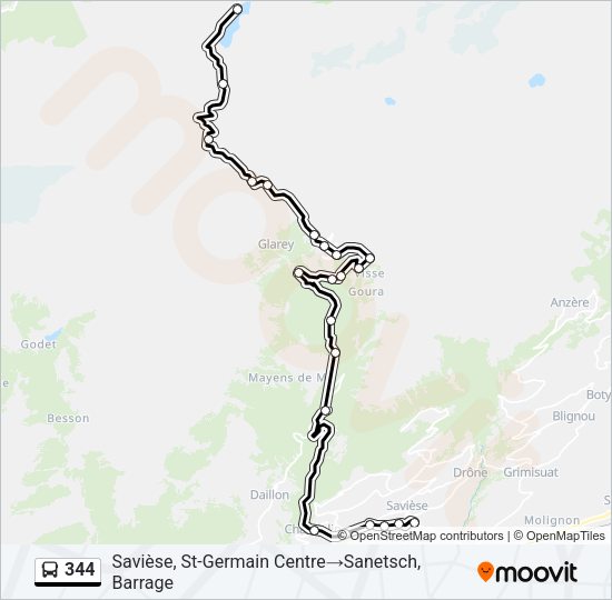 344 Bus Line Map