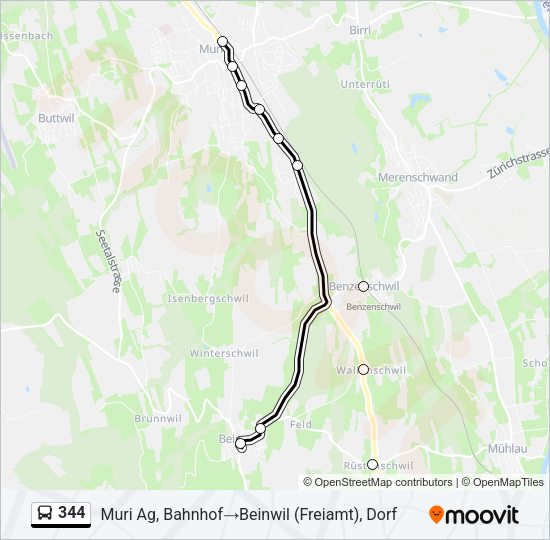 344 Bus Line Map