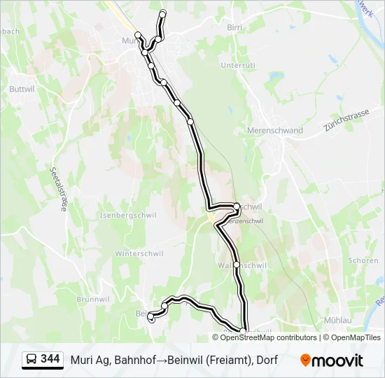 344 Bus Line Map
