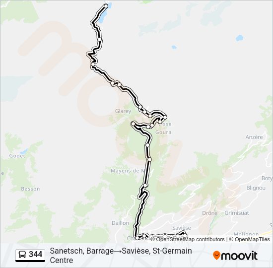 344 Bus Line Map