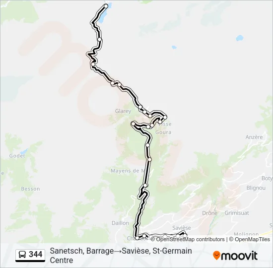 344 Bus Line Map