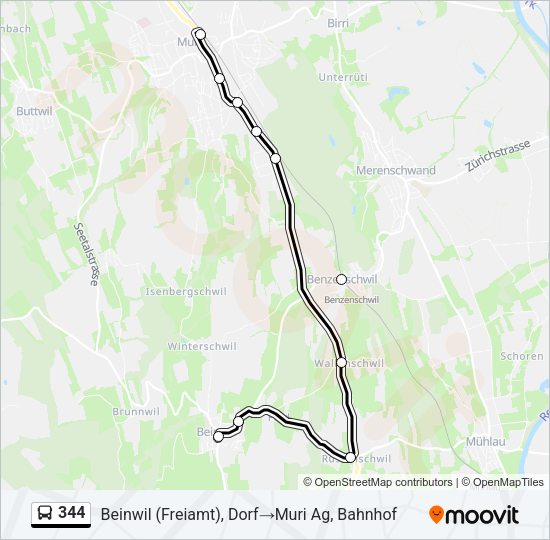 344 Bus Line Map