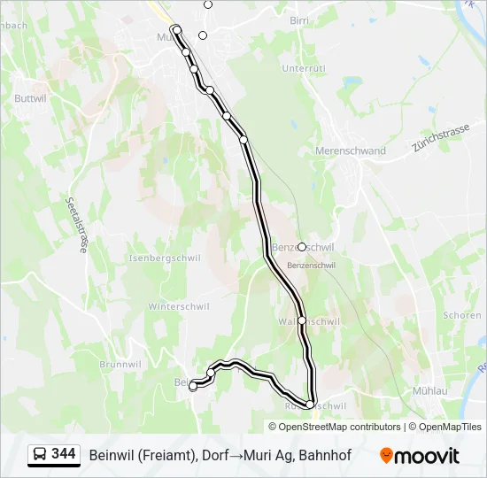 344 Bus Line Map