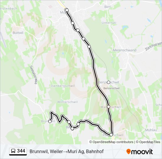 344 Bus Line Map