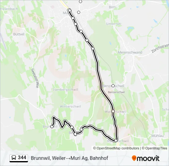344 Bus Line Map