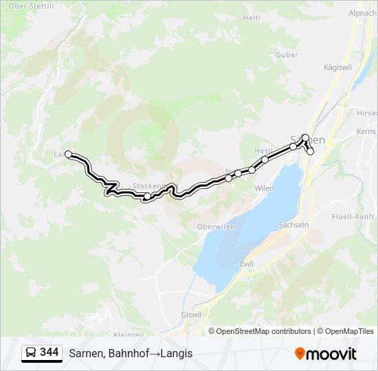 344 Bus Line Map
