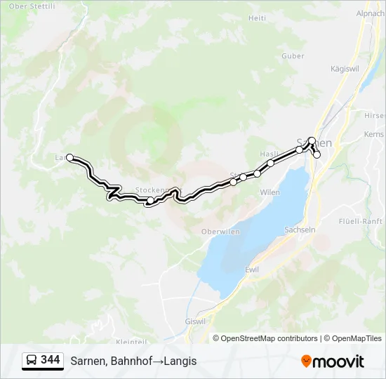 344 Bus Line Map
