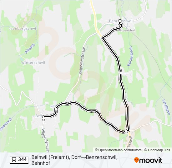 344 Bus Line Map
