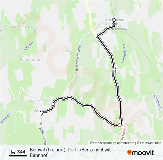 344 Bus Line Map