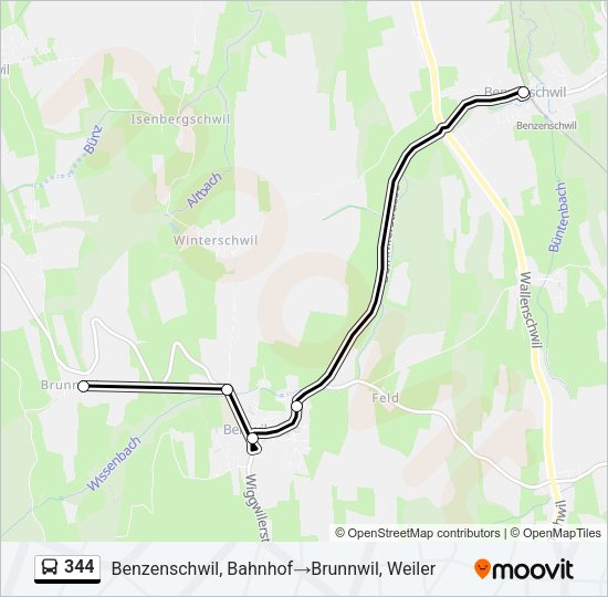 344 Bus Line Map
