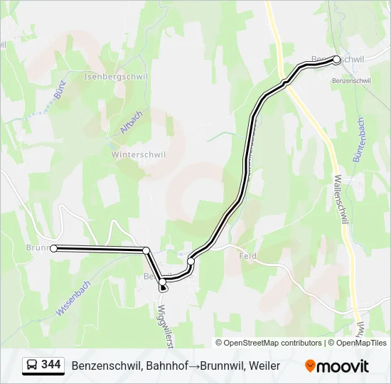 344 Bus Line Map
