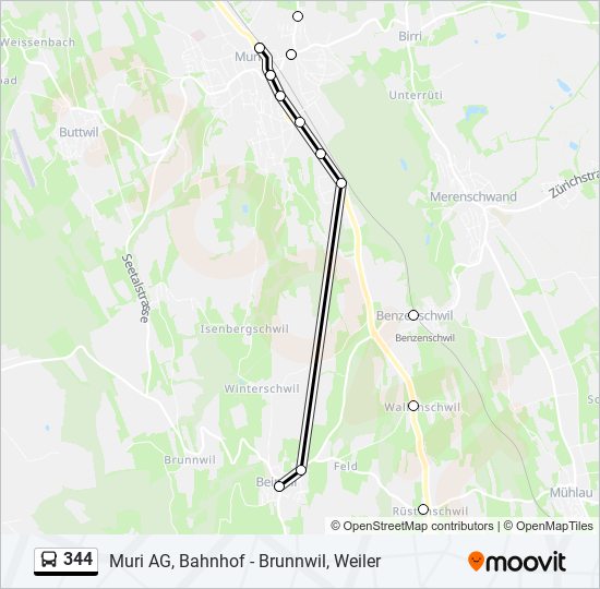 344 bus Line Map