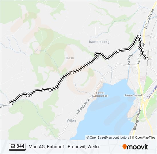 344 bus Line Map