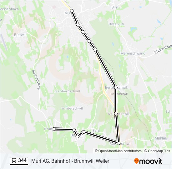 Plan de la ligne 344 de bus