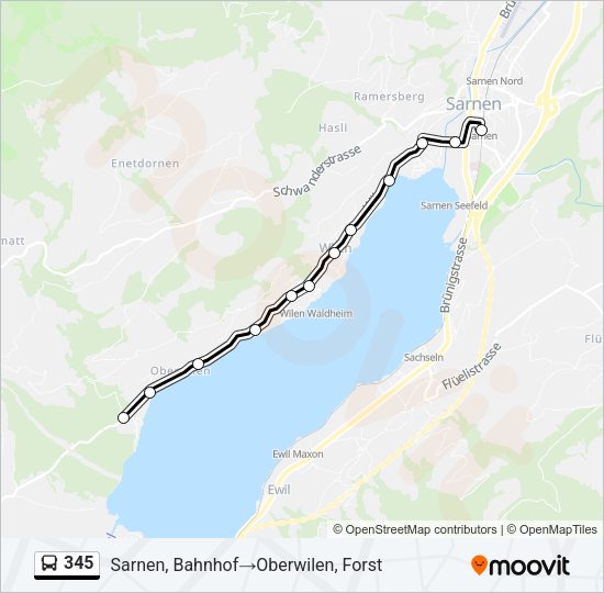 345 Bus Line Map