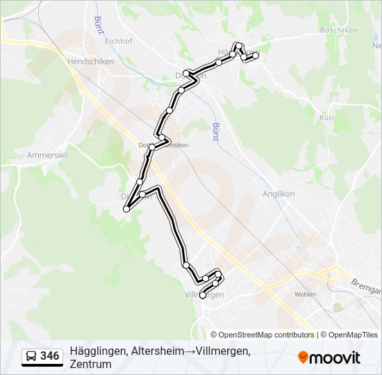 346 Bus Line Map