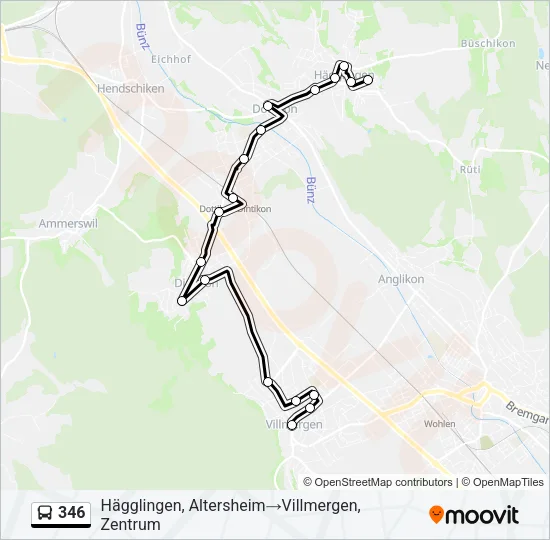 346 Bus Line Map