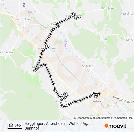 346 Bus Line Map