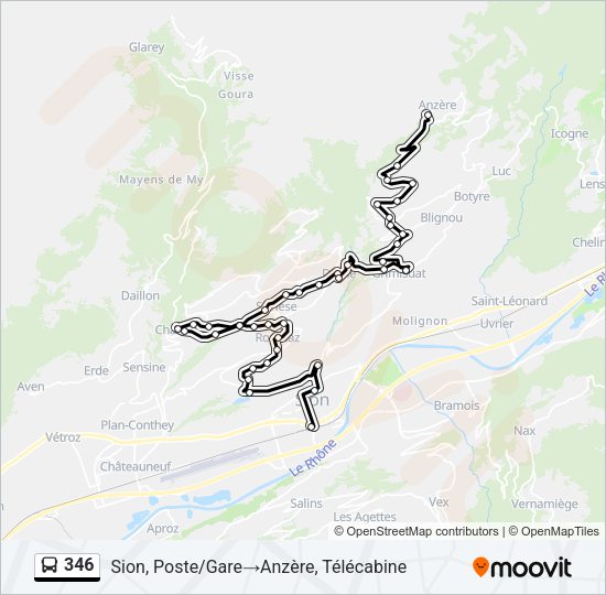 346 Bus Line Map