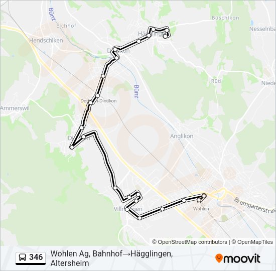 346 Bus Line Map