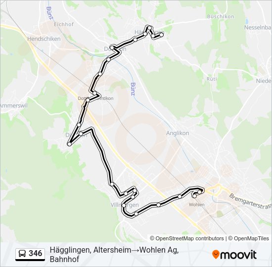 346 Bus Line Map