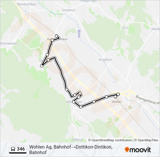 346 Bus Line Map