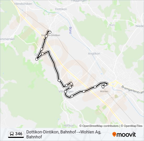 346 Bus Line Map
