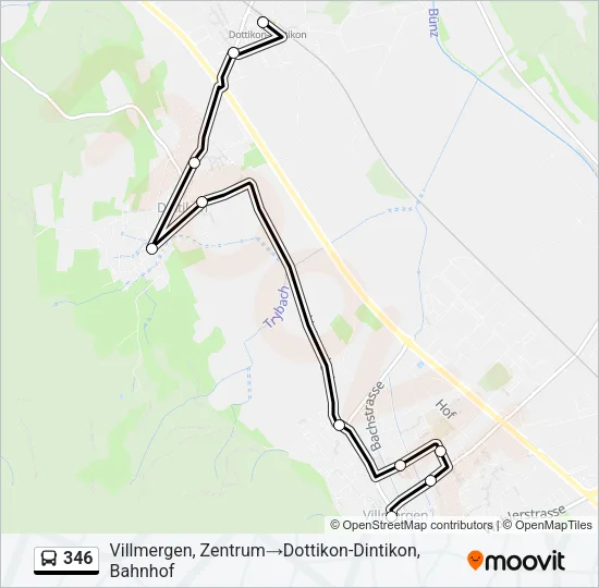 346 Bus Line Map