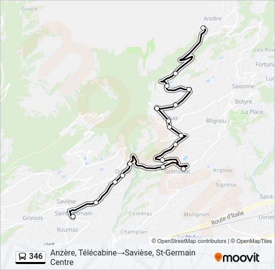 346 Bus Line Map